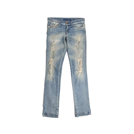 Miss Sixty Low Rise Straight Fit Distressed Jeans