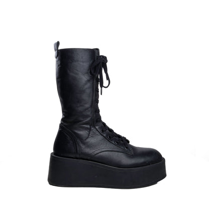 Zara Calf High Platform Combat Boots