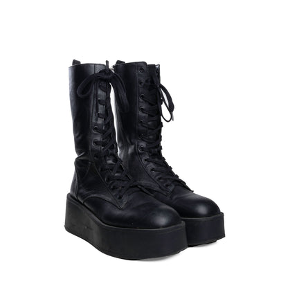 Zara Calf High Platform Combat Boots